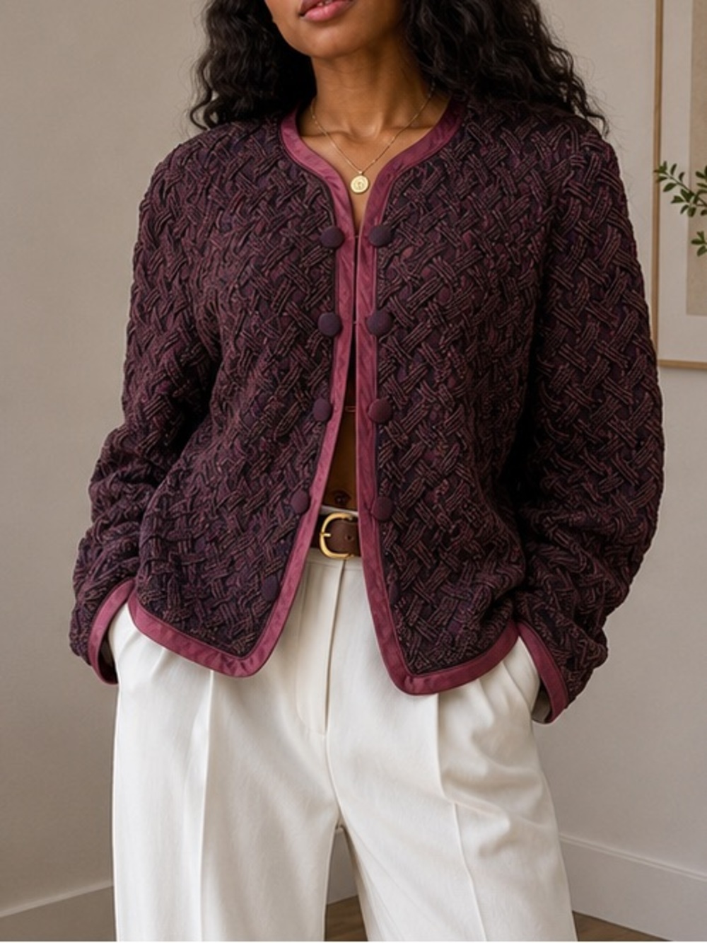 Jeanne Marc Vintage Textured Jacket. Size: 12/14 Medium